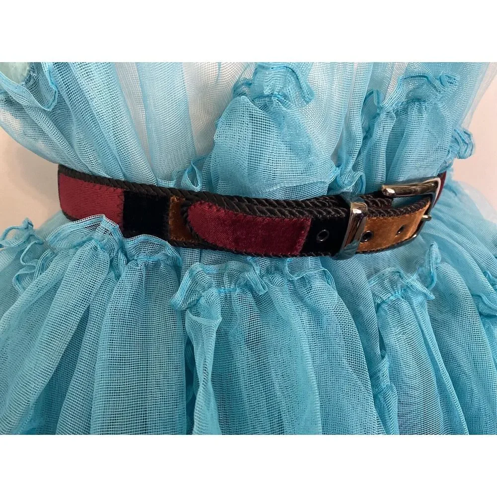 Vintage 1980s Elite Women's Tapestry Velvet Color Block Belt Size Medium 29